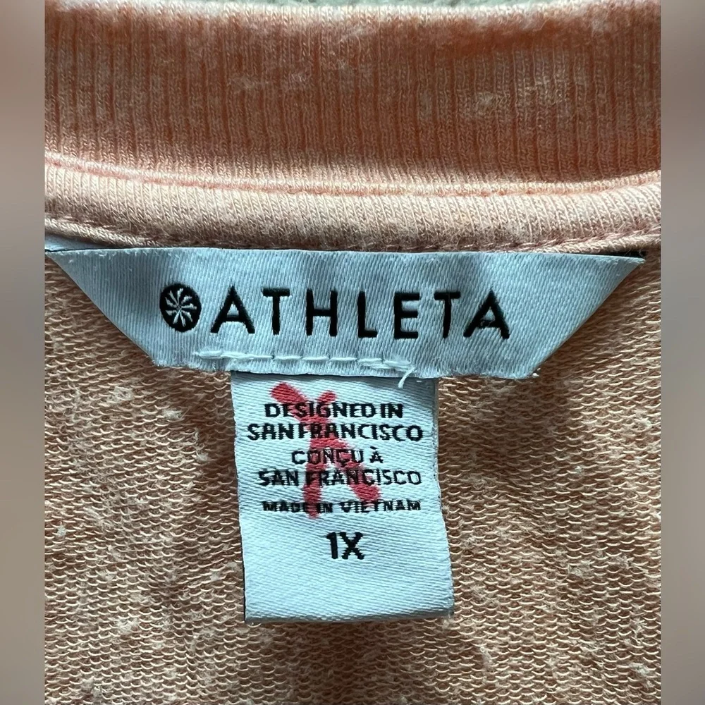Athleta 1X Long Sleeve Light Peach Knit Top - Picture 3 of 6